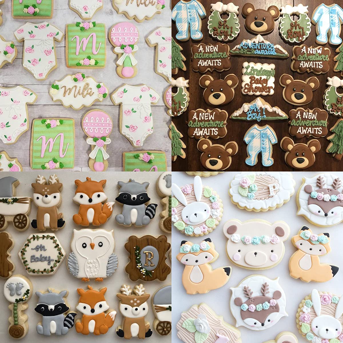 8 Pack Woodland Cookie Cutter Set - Forest Animal Cookie Biscuit Cutters for Baby Shower, Woodland Creatures Baking Molds Stainless Steel Birthday Party Favors