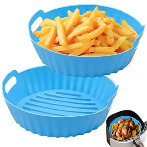 woltechz 2 pack air fryer silicone tray liners - 1.5mm thickness, non-stick, heat resistant, time-saving and easy to clean - ideal for cooking, baking, and grilling