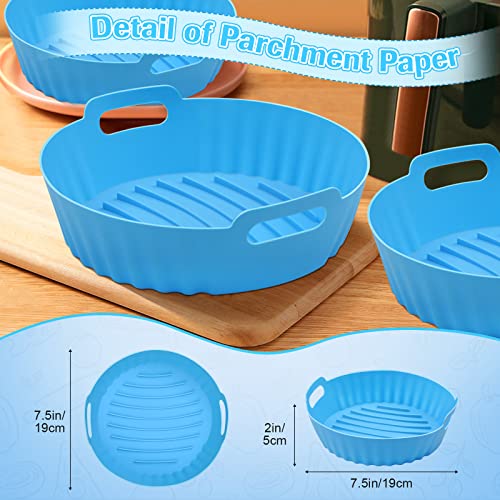 Woltechz 2 Pack Air Fryer Silicone Tray Liners - 1.5mm Thickness, Non-Stick, Heat Resistant, Time-Saving and Easy to Clean - Ideal for Cooking, Baking, and Grilling