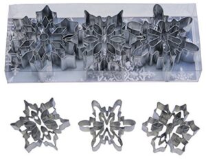 r&m international snowflake cookie cutters with interior cut-outs, 3" assorted, 3-piece set