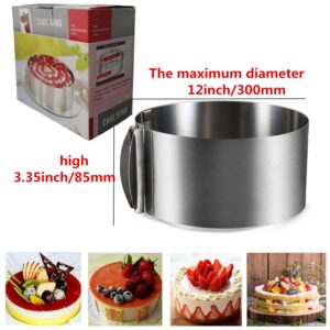 Uncle Jack Adjustable Cake Mousse Mould Stainless Steel 6 to12 Inch Cake Mold Ring Baking Décor