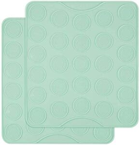 webake macaron silicone mat set of 2, macaroon baking mat 54-cavity, silicone template sheet baking pan liner for cookie, pastry making(green)