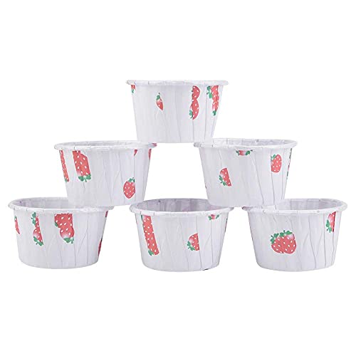 Yosoo Mini Cupcake Liners Paper Round Cake Baking Cups Strawberry Pattern Muffin Cases 100Pcs