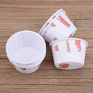 Yosoo Mini Cupcake Liners Paper Round Cake Baking Cups Strawberry Pattern Muffin Cases 100Pcs