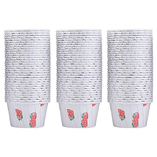 Yosoo Mini Cupcake Liners Paper Round Cake Baking Cups Strawberry Pattern Muffin Cases 100Pcs