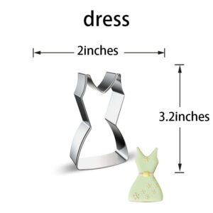 Makeup Dress Up Cookie Cutter Shape 5 Pieces Set - High Heels, Lipstick Shape, Perfume, Dress, Heart Shape Suitable for Girls Ladies Princess Fashion Valentine's Day Wedding Wedding Dress