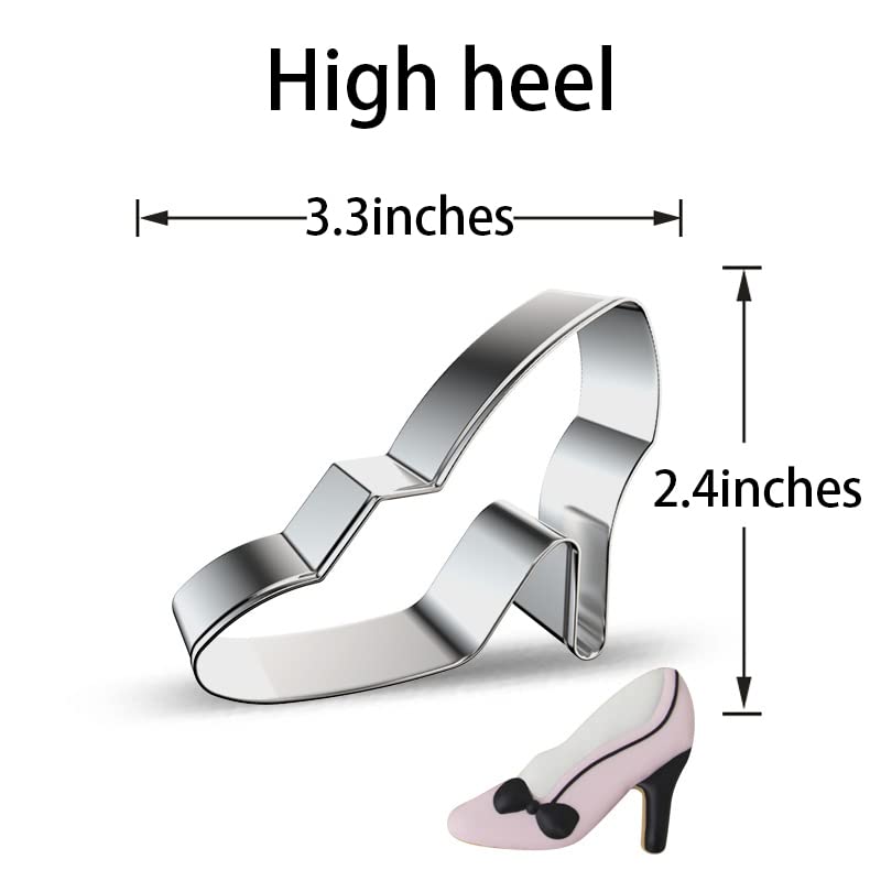 Makeup Dress Up Cookie Cutter Shape 5 Pieces Set - High Heels, Lipstick Shape, Perfume, Dress, Heart Shape Suitable for Girls Ladies Princess Fashion Valentine's Day Wedding Wedding Dress