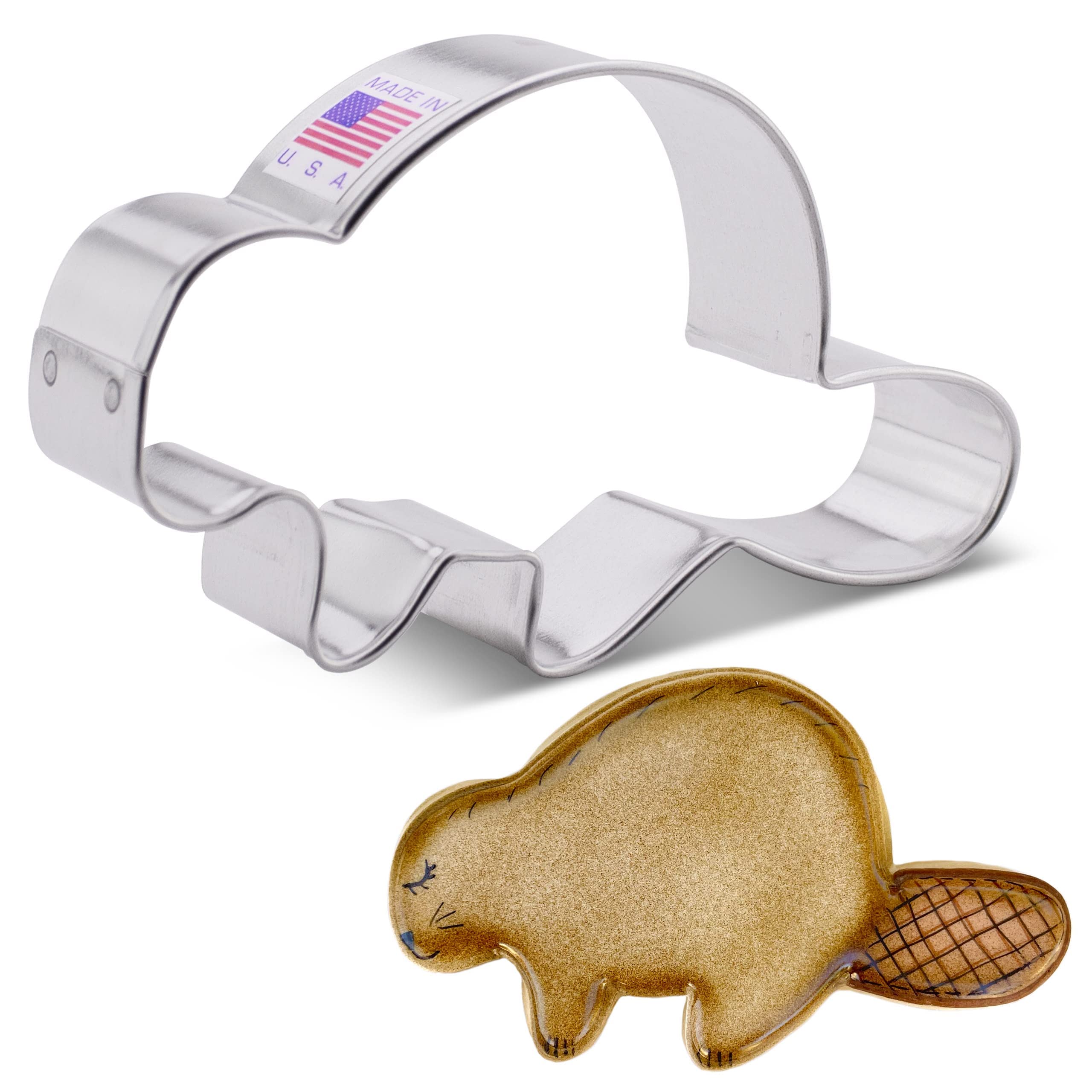 Beaver Cookie Cutter, 4" Made in USA by Ann Clark