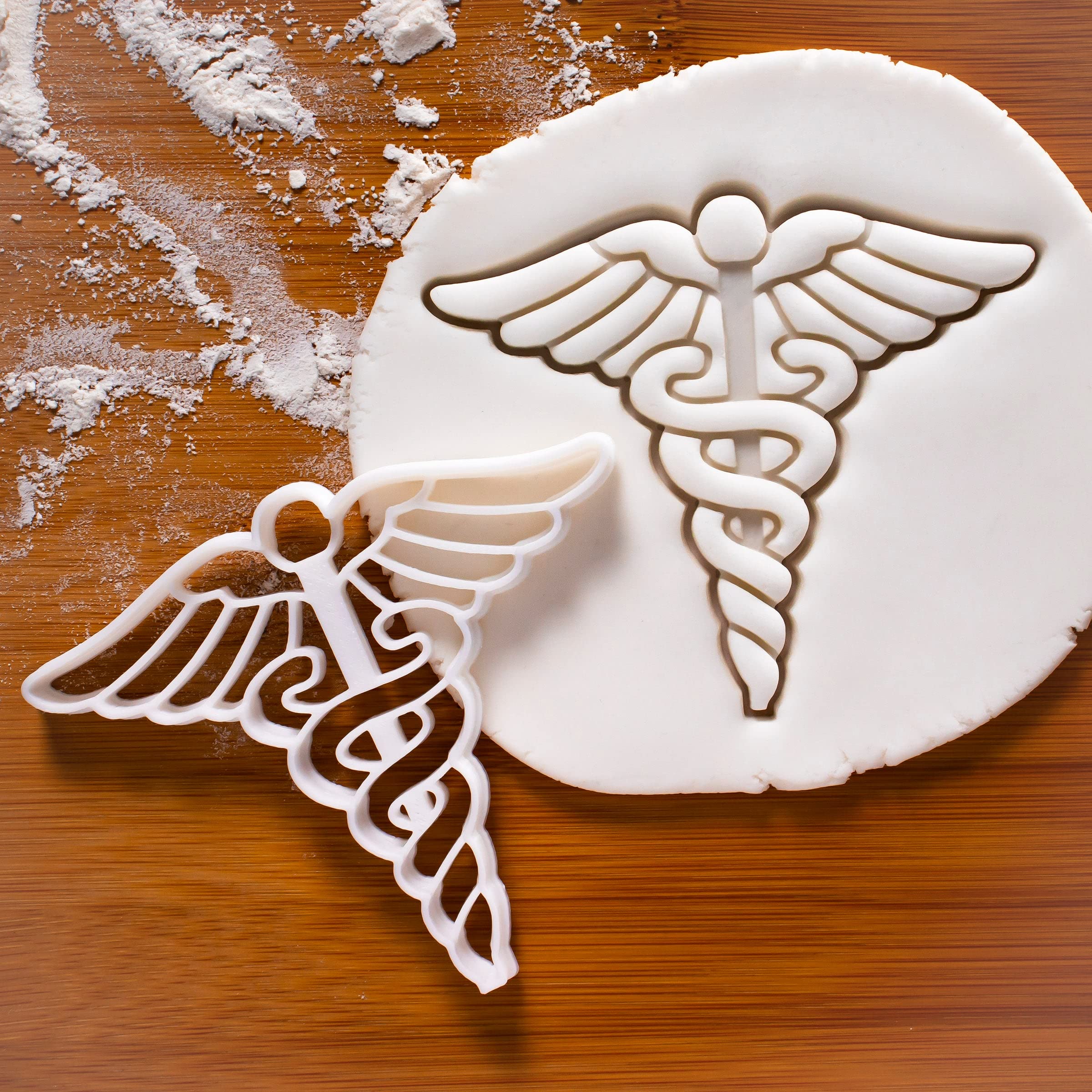 Set of 2 Medicine themed cookie cutters (Designs: EMS and Caduceus), 2 pieces - Bakerlogy