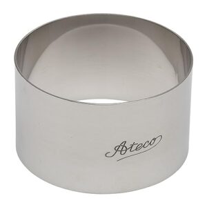ateco 4901 3" x 1 3/4" stainless steel round cake/food ring mold