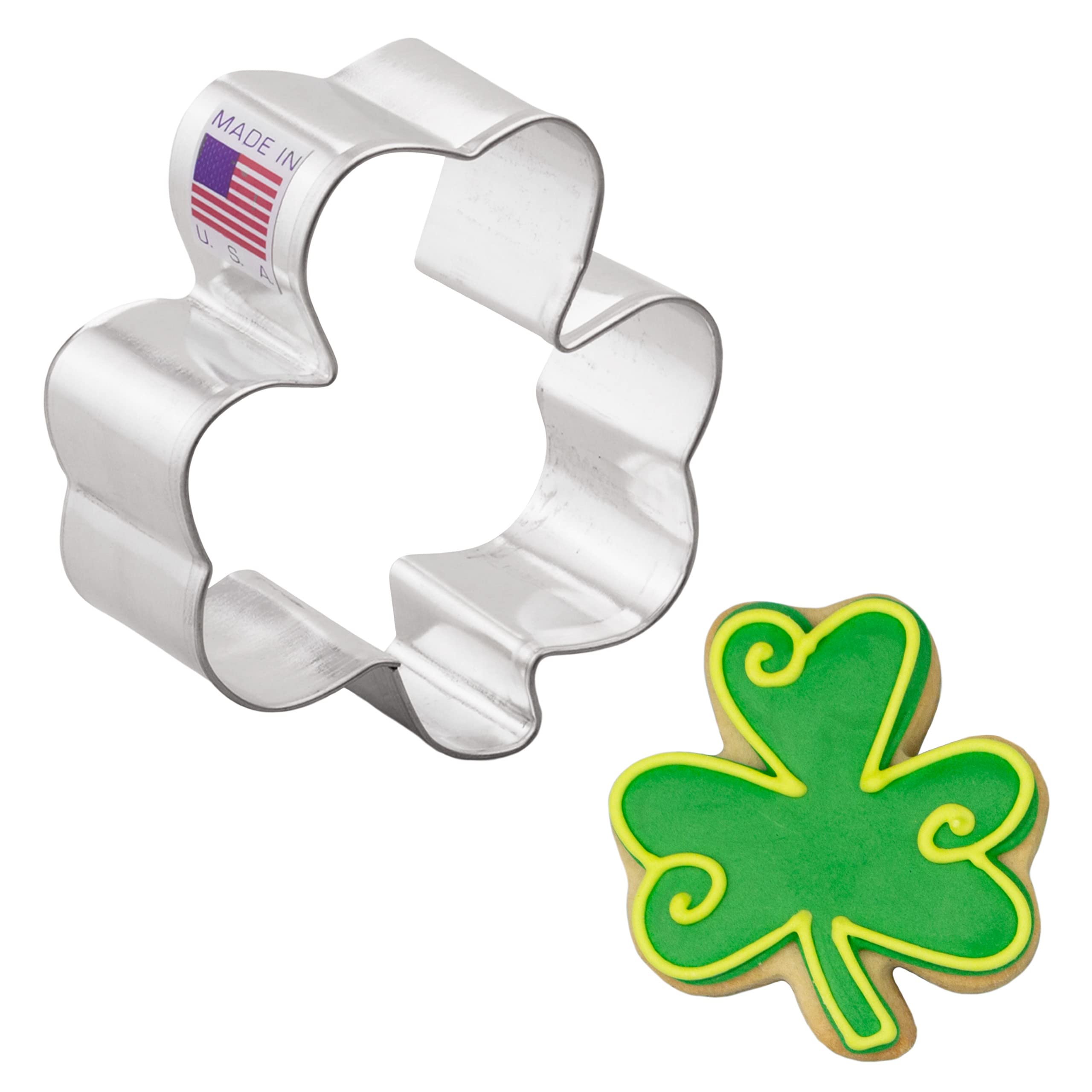 Shamrock Cookie Cutter 2.5" Made in USA by Ann Clark