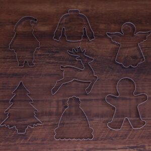 Large Christmas Cookie Cutter Set - 7 Piece - Stainless Steel