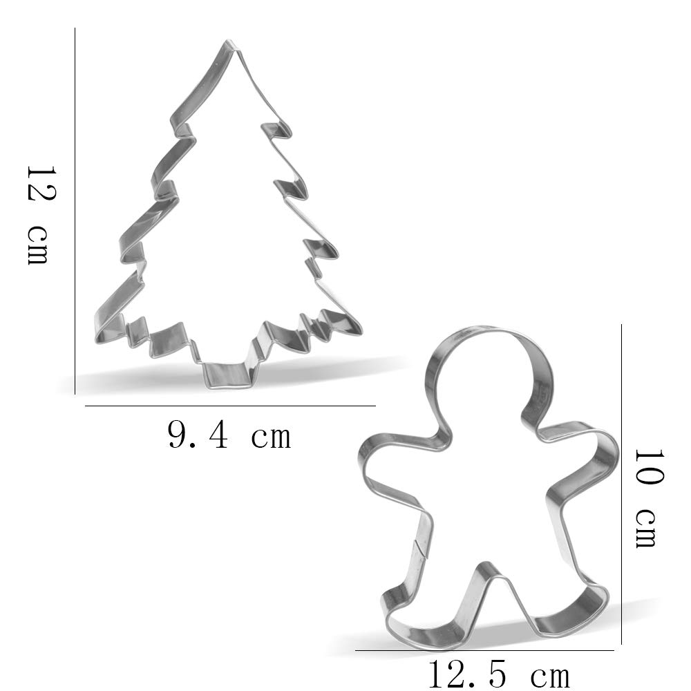 Large Christmas Cookie Cutter Set - 7 Piece - Stainless Steel