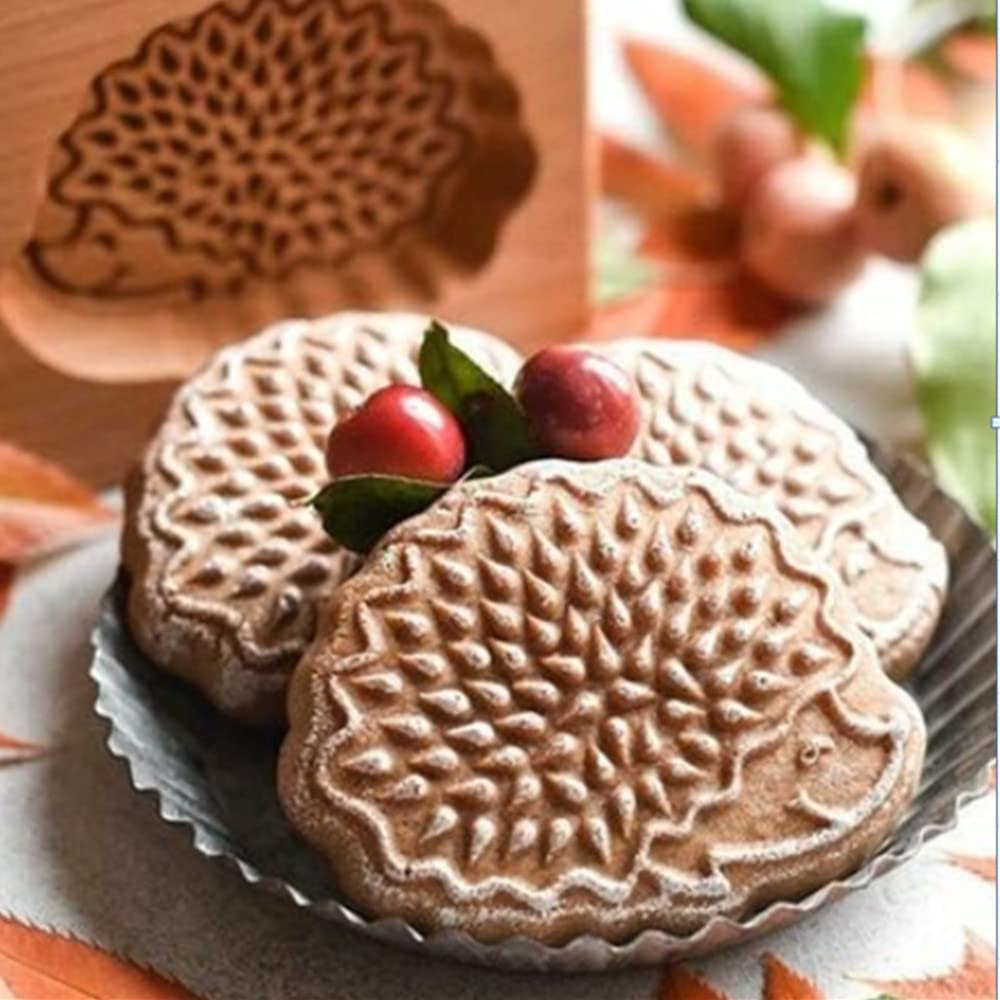Carved Wooden Cookie Mold Kitchen Cookie Cutter Gingerbread, Cookie Stamp Molds for Springerle, Tragacanth, Marzipan, Russian Pryanik, Gingerbread, Lebkuchen and Tirggel (hedgehog)