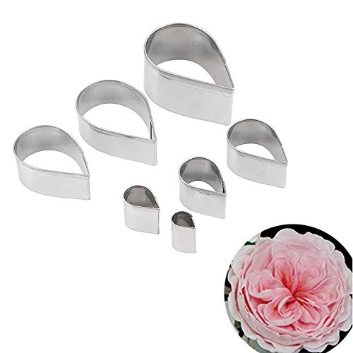 Zavaca 7 Pcs Rose Petal Cutter, 4 Pcs Herbaceous Peony Cutter & 4 Pcs Metal Ball Fondant Cake Decorating Sugarcraft Gumpaste Flower Modelling Mold Set