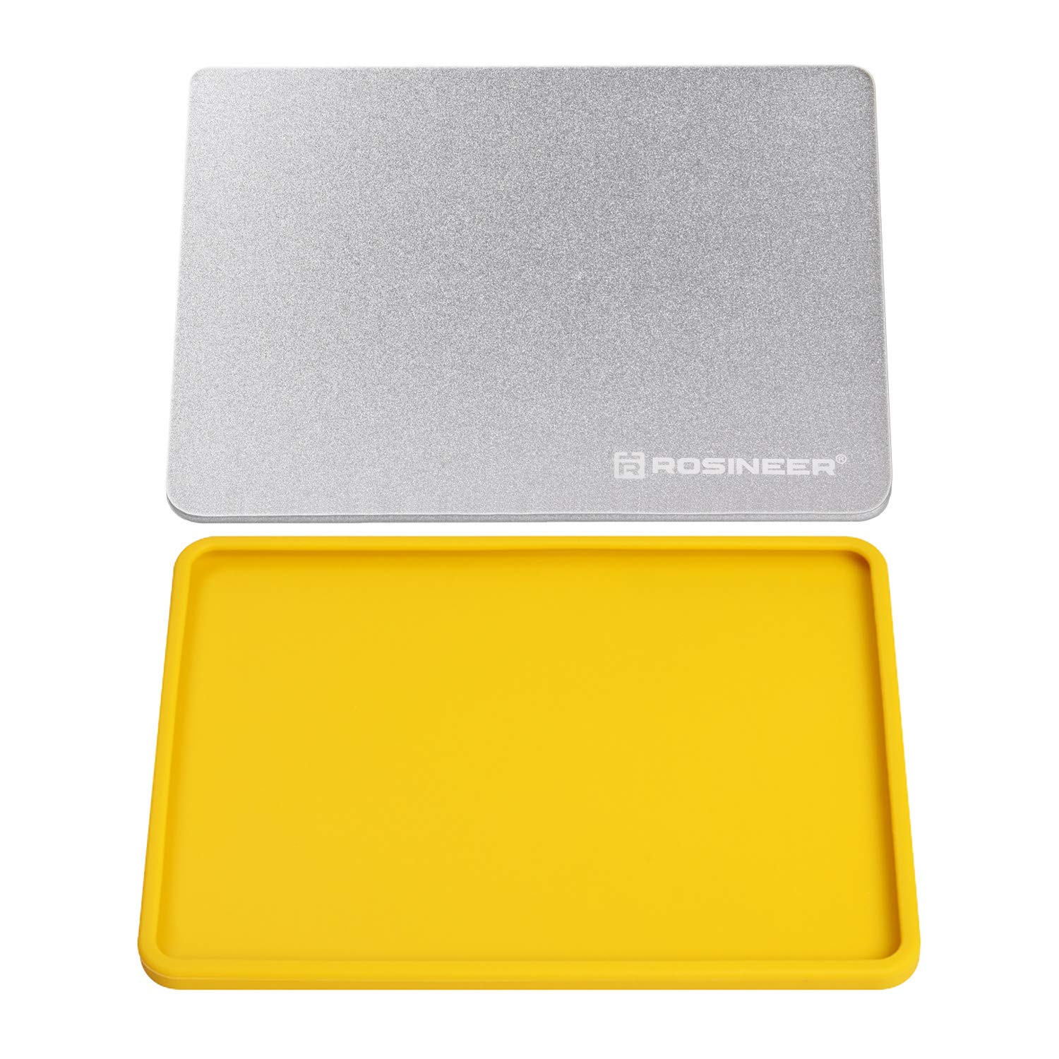 Rosineer 2-in-1 Metal Cooling Plate with Silicone Case Mat, Big Size 6" x 8"