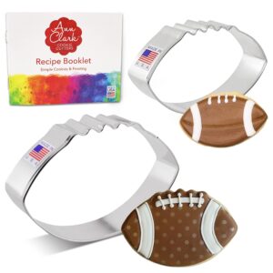 football cookie cutters 2-pc set made in usa by ann clark, 4.5", 3.5"