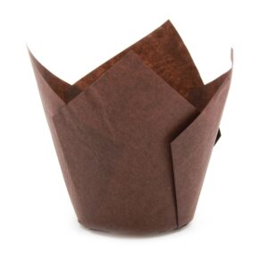brown tulip baking cups, large size, pack of 50