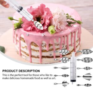 NUOBESTY 11pcs Russian Piping Tips Icing Syringe Set Stainless Steel Fondant Dry Wave Flower Frosting Tips 3D Jelly Cake Cupcake Decorating Supplies Baking Tool