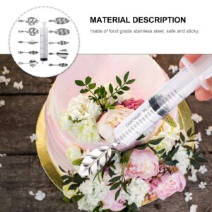 NUOBESTY 11pcs Russian Piping Tips Icing Syringe Set Stainless Steel Fondant Dry Wave Flower Frosting Tips 3D Jelly Cake Cupcake Decorating Supplies Baking Tool