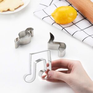 Music Notes Cookie Cutters Set - 8pcs Music Note Fondant Mold Musical Instruments Mold Guitar Cake Toppers Rock Cupcake Topper for Kids Birthday Musician Party Baby Shower Party