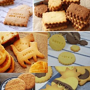 KALAIEN Alphabet Number Cookie Biscuit Letter Stamp for Cookie Decorations Embosser Cutter Fondant DIY Tool-Small