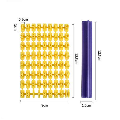 KALAIEN Alphabet Number Cookie Biscuit Letter Stamp for Cookie Decorations Embosser Cutter Fondant DIY Tool-Small