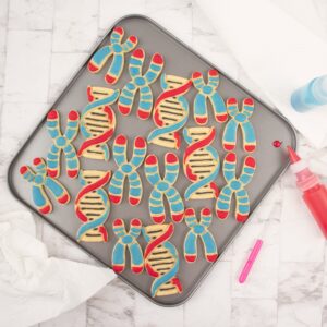 Set of 3 DNA themed cookie cutters (Designs: DNA, Chromosome and Chromosome Y), 3 pieces - Bakerlogy