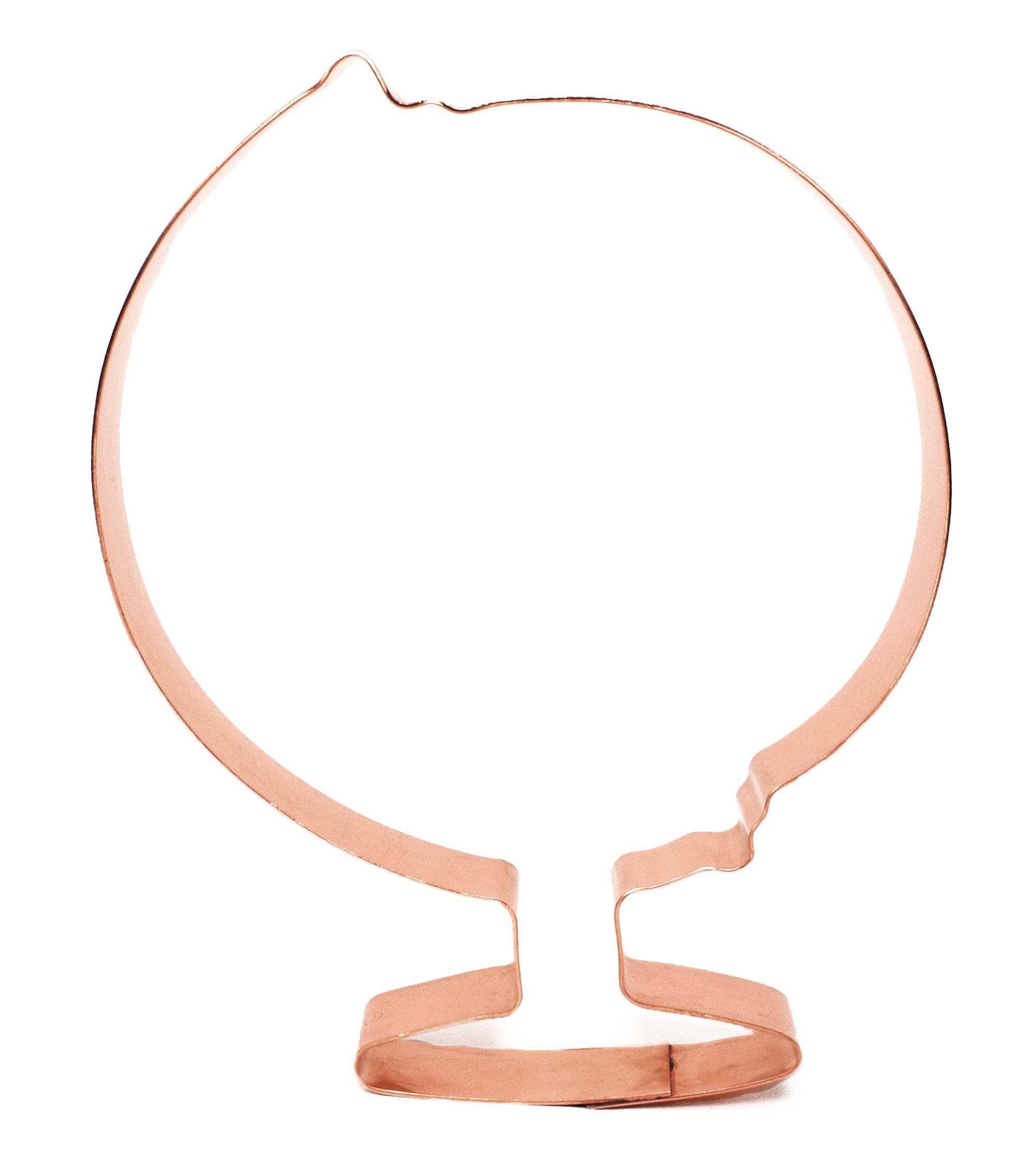 World Globe Cookie Cutter 4.25 X 5.25 inches - Handcrafted Copper Cookie Cutter by The Fussy Pup