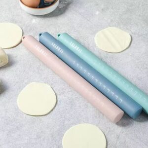 XBLDMJY Small Silicone French Rolling Pin, Silicone Steel Rolling Pin, Non Stick Roller For Dough, Mini Dough Roller, Rolling Pins For Baking，Fondant rollers.(10.23×1.02"/26×2.6cm/Green)