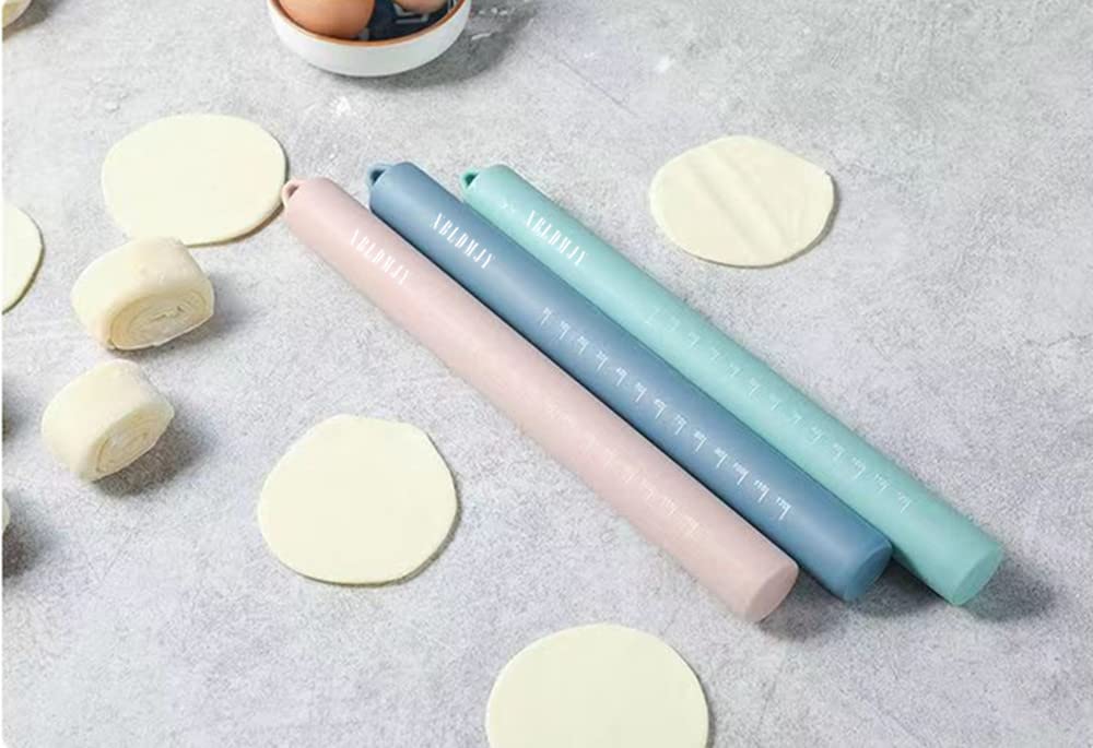 XBLDMJY Small Silicone French Rolling Pin, Silicone Steel Rolling Pin, Non Stick Roller For Dough, Mini Dough Roller, Rolling Pins For Baking，Fondant rollers.(10.23×1.02"/26×2.6cm/Green)