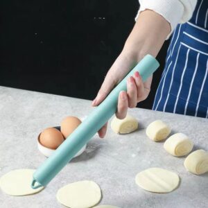 XBLDMJY Small Silicone French Rolling Pin, Silicone Steel Rolling Pin, Non Stick Roller For Dough, Mini Dough Roller, Rolling Pins For Baking，Fondant rollers.(10.23×1.02"/26×2.6cm/Green)