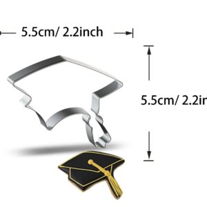 WJSYSHOP Graduation PhD Cap with Tassel Shape Cookie Cutter