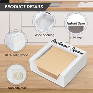 Parchment Paper Sheets Dispenser, Parchment Paper Square Holder for Kitchen Counter Drawer Organizer, Wooden Parchment Paper for Baking Hamburger Patty Paper Dispenser, Wax Paper Dispenser