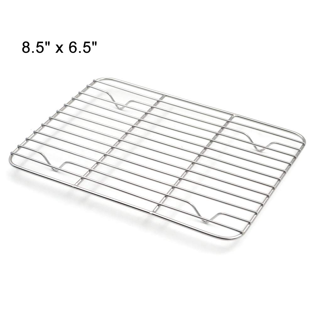 Aspire Cooling Rack 2 Pack - 8.5" x 6.5", Stainless Steel Baking Racks for Cooking Baking Roasting Grilling