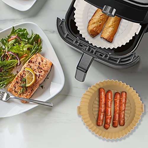 Air Fryer Silicone Pot, Air fryer liners,air fryer accessories,Easy to clean,air fryer parchment paper can be used on both sides,Unique stripe distribution increases baking effect by 10%(2PCS)