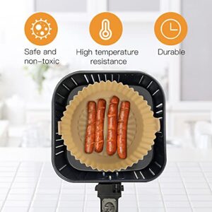 Air Fryer Silicone Pot, Air fryer liners,air fryer accessories,Easy to clean,air fryer parchment paper can be used on both sides,Unique stripe distribution increases baking effect by 10%(2PCS)