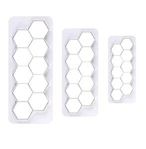 edoblue 3 sizes hexagon cookie cutter diy cake hexagon biscuit cutters for creative cake decorating polymer clay crafting projects and cake cupcake making