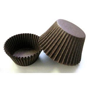 novacart brown baking cup - 1-1/2" bottom x 1" high, 1 pack