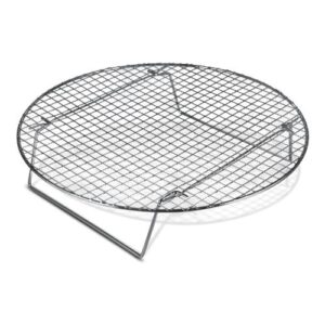 Update International Chrome-Plated Cross-Wire Cooling Rack, Wire Pan Grate, Baking Rack, Icing Rack, Round Shape, 2-Height Adjusting Legs - 10 ½ Inch Diameter (1)