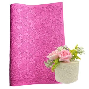 sunhukus fondant impression mats, silicone cake lace molds (rose)