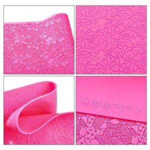 SUNHUKUS Fondant Impression Mats, Silicone Cake Lace Molds (Rose)