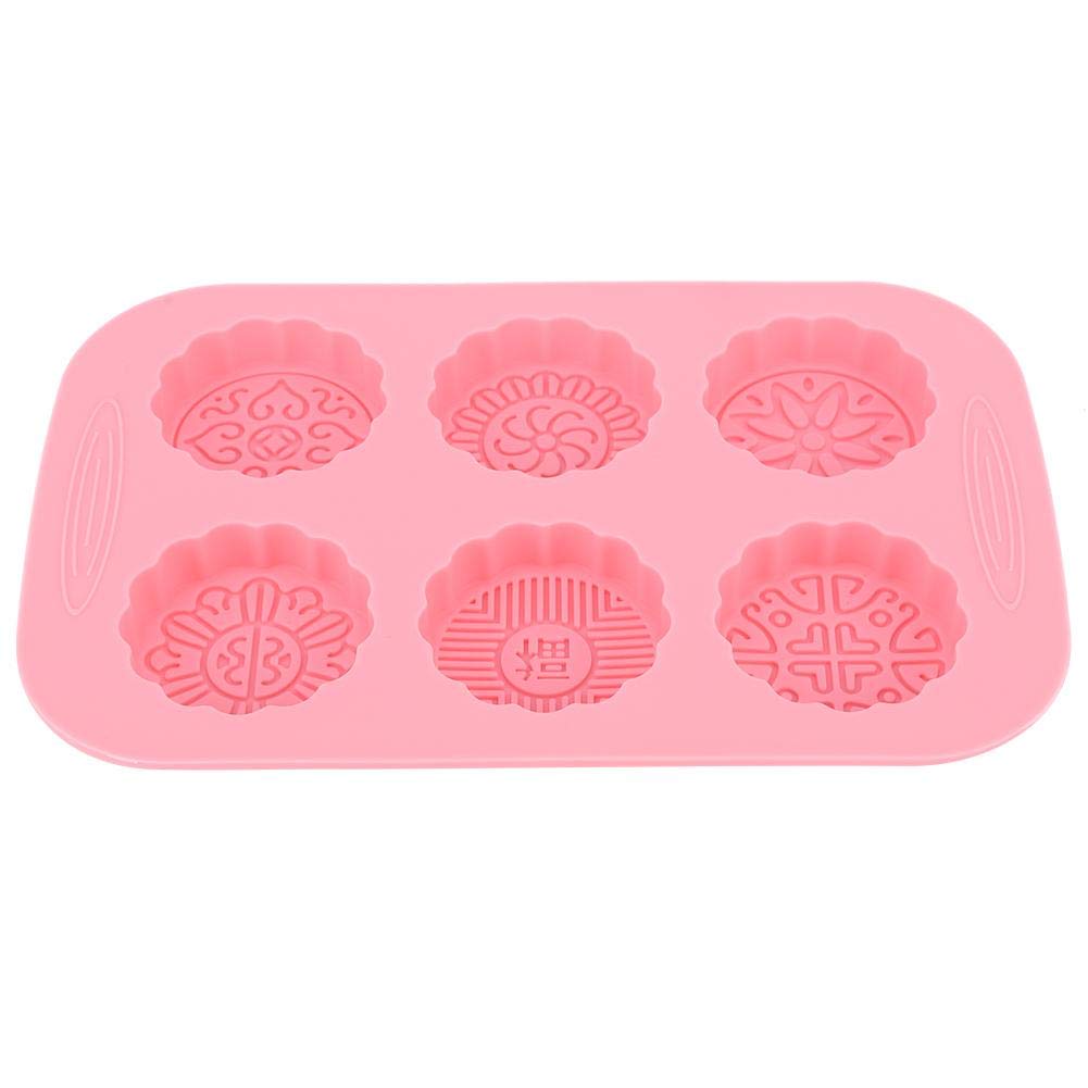 Mooncake Mold, 6 Slots Mooncake Mold, Food Grade Silicone for Cookies Make Good Looking Moon Cakes