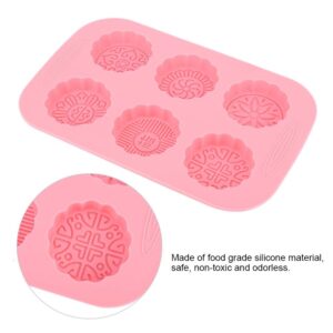 Mooncake Mold, 6 Slots Mooncake Mold, Food Grade Silicone for Cookies Make Good Looking Moon Cakes