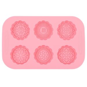 Mooncake Mold, 6 Slots Mooncake Mold, Food Grade Silicone for Cookies Make Good Looking Moon Cakes