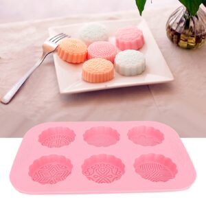 2Pcs Cookie Silicone Mold, Round Moon Cake Mold Cookie Silicone Mold Snowskin Mooncake Mold Moon Cake Molder for Baking Cookie Stamps