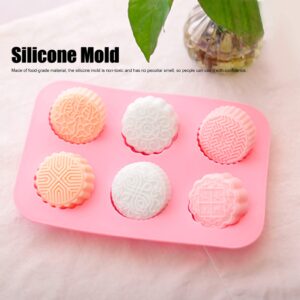 2Pcs Cookie Silicone Mold, Round Moon Cake Mold Cookie Silicone Mold Snowskin Mooncake Mold Moon Cake Molder for Baking Cookie Stamps