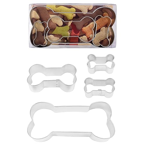 R&M International Dog Bone Cookie Cutters, Assorted Sizes, 4-Piece Set