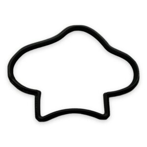 chef hat cookie cutter with easy to push design (4 inch)