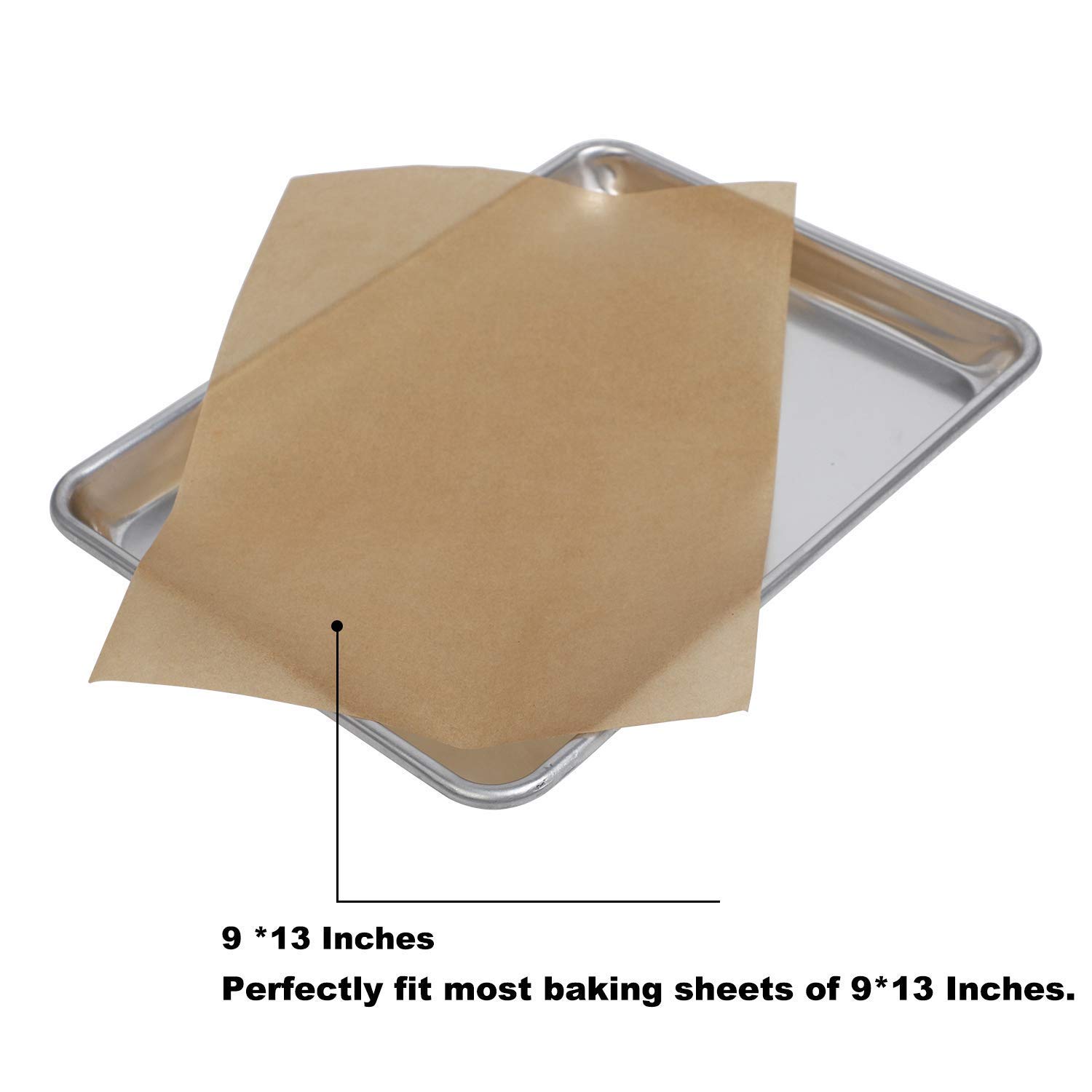 SMARTAKE 400 Pcs 12×16 Inches Parchment Paper Baking Sheets with SMARTAKE 200 Pcs 9×13 Inches Parchment Paper Baking Sheets, for Baking Cookies Cake and More (Unbleached)